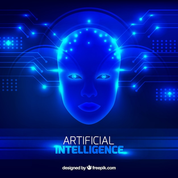 Artificial intelligence background in abstract style