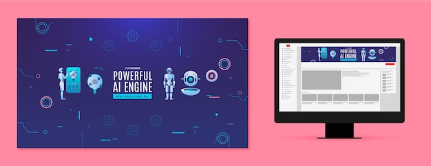 Artificial intelligence concept youtube channel art