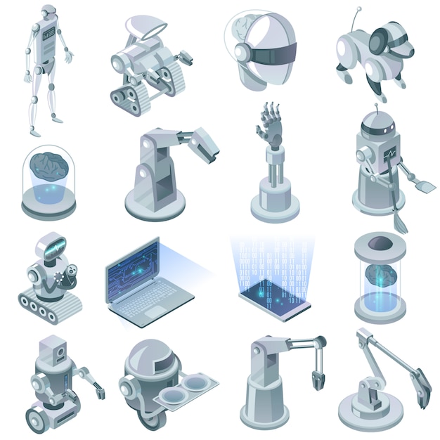 Artificial Intelligence Isometric Set