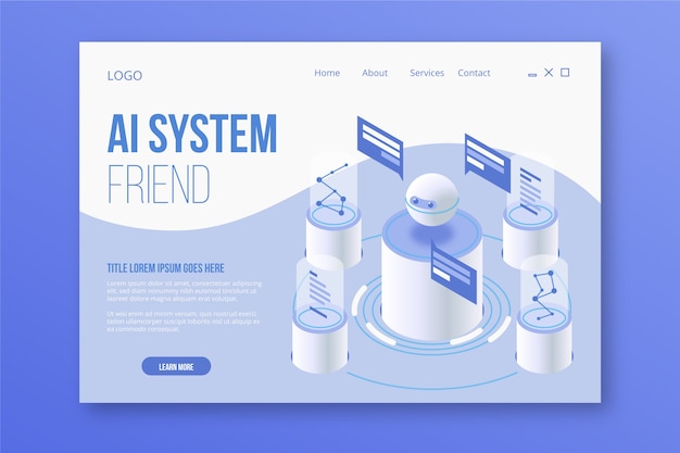 Artificial intelligence landing page template