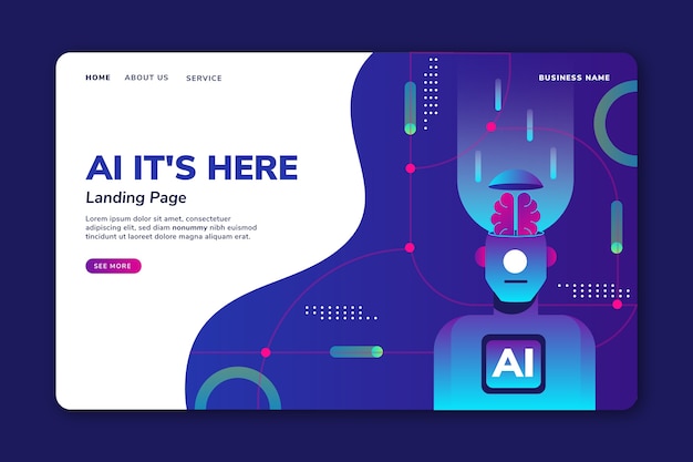 Free Vector artificial intelligence landing page template