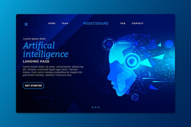 Artificial intelligence landing page template