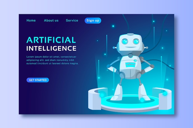 Artificial intelligence landing page template