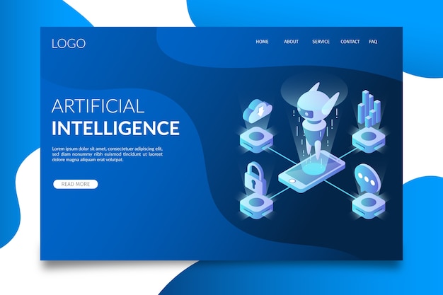 Free Vector artificial intelligence landing page template