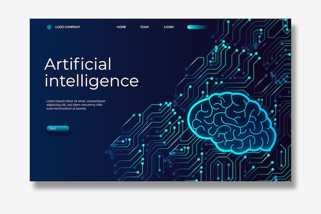 Free Vector artificial intelligence landing page template