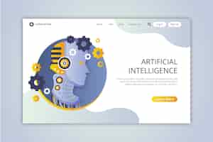 Free vector artificial intelligence landing page