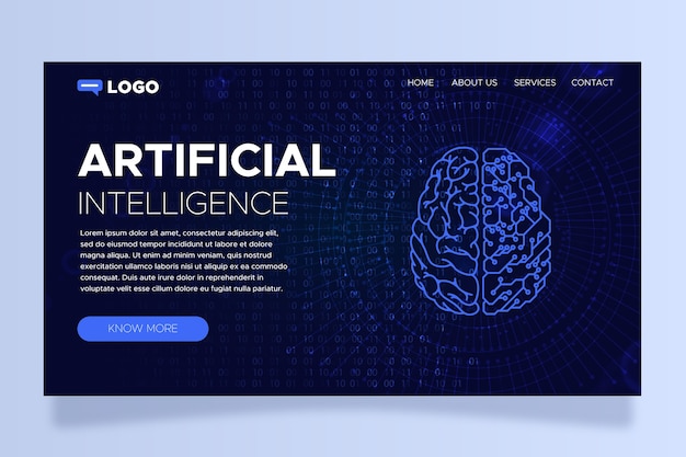 Artificial intelligence landing page