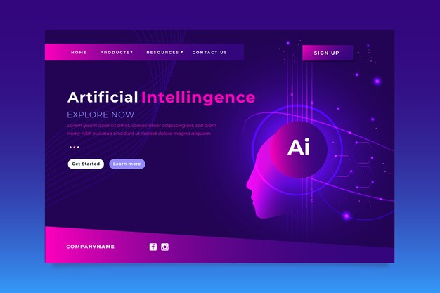 Artificial intelligence landing page