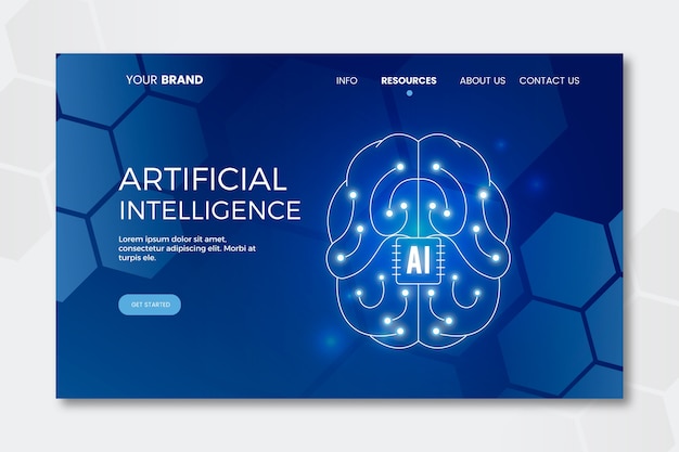 Artificial intelligence landing page