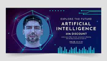 Free vector artificial intelligence technology sale banner