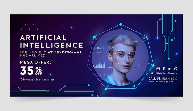 Artificial intelligence technology sale banner