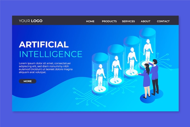 Artificial intelligence template landing page