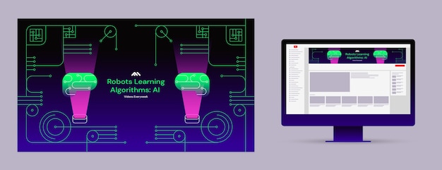 Free Vector artificial intelligence youtube channel art