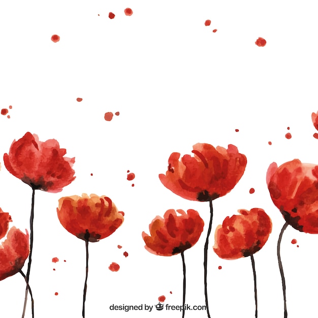 Free Vector artistic background with watercolor flowers