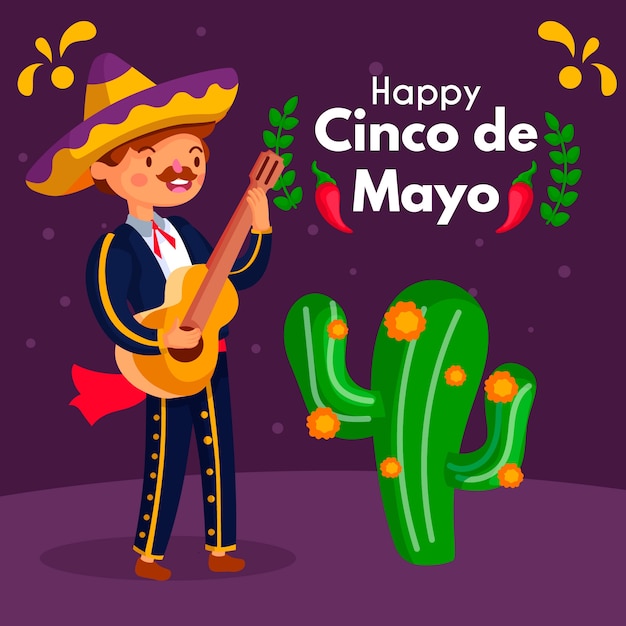 Free vector artistic cinco de mayo