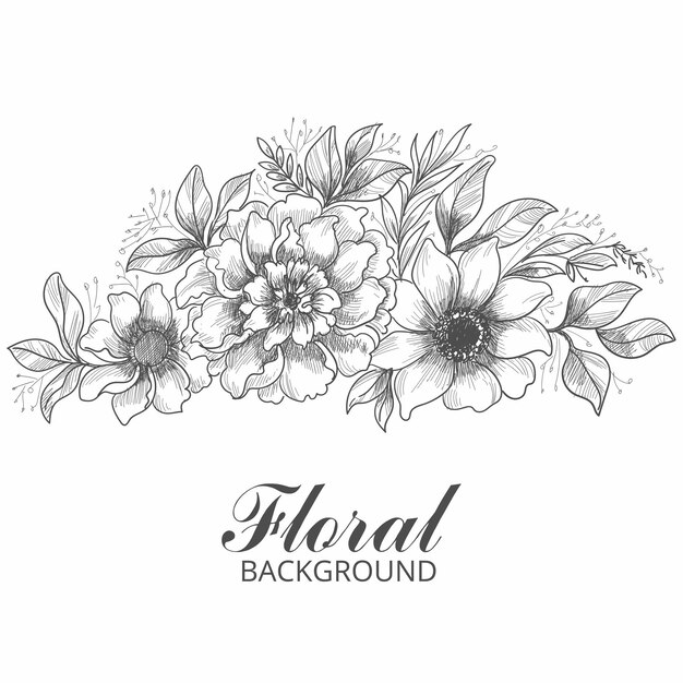 Artistic decorative floral sketch