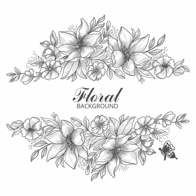 Artistic decorative floral sketch