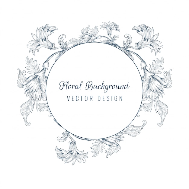 Artistic decorative sketch floral frame background