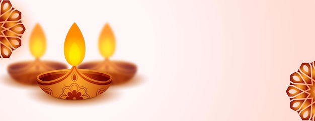 Free Vector artistic diya design diwali festival banner