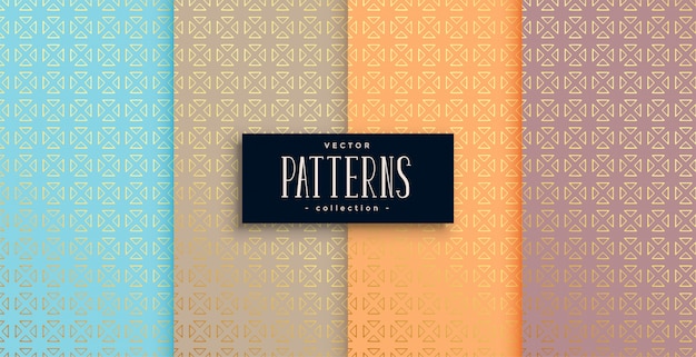 Artistic ethnic style patterns set of four