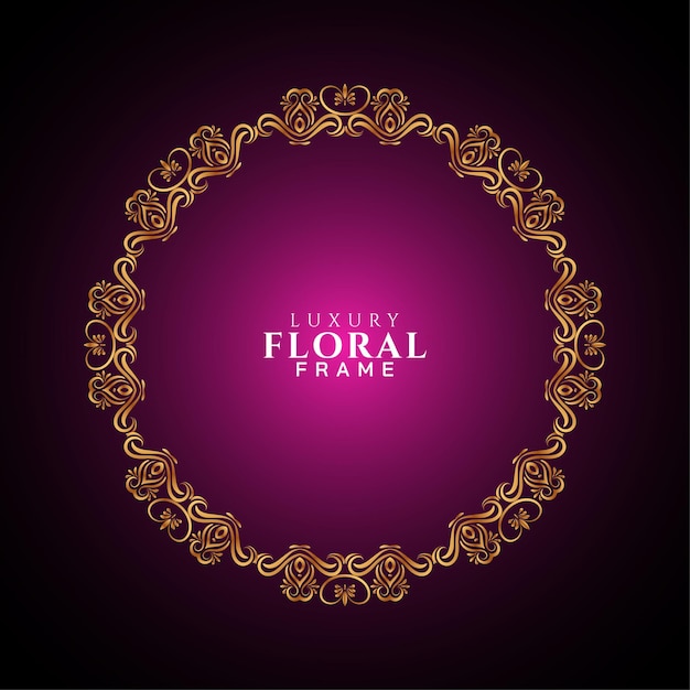 Free Vector artistic golden frame design purple luxury background