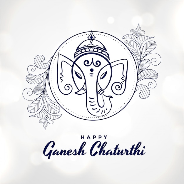 Artistic happy ganesh chaturthi festival card 