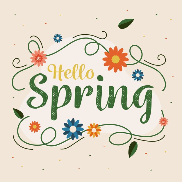 Artistic hello spring concept design