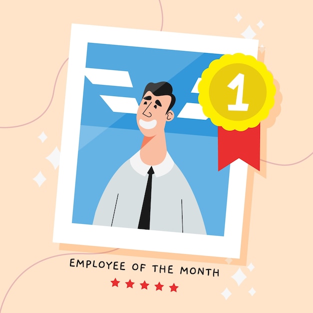 Artistic illustration with employee of the month