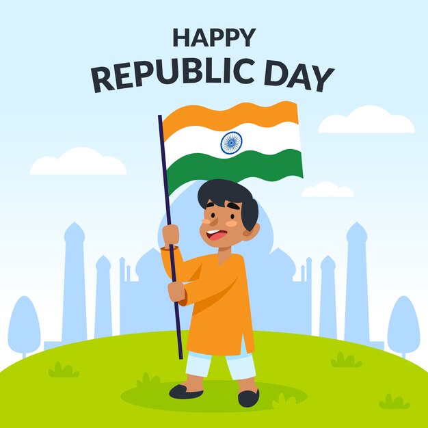 Artistic indian republic day flat design