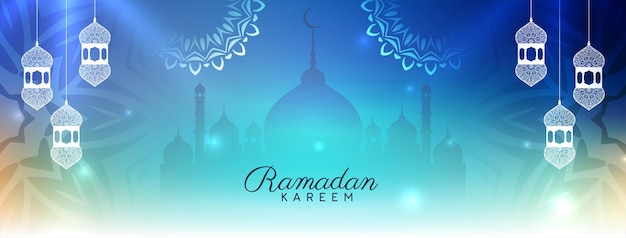 Artistic Islamic Ramadan Kareem cultural banner design vector