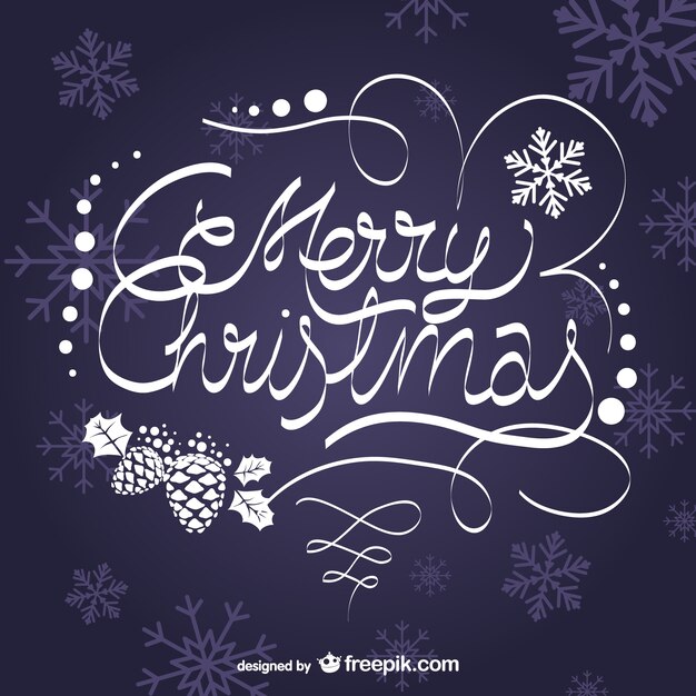 Artistic Merry Christmas lettering