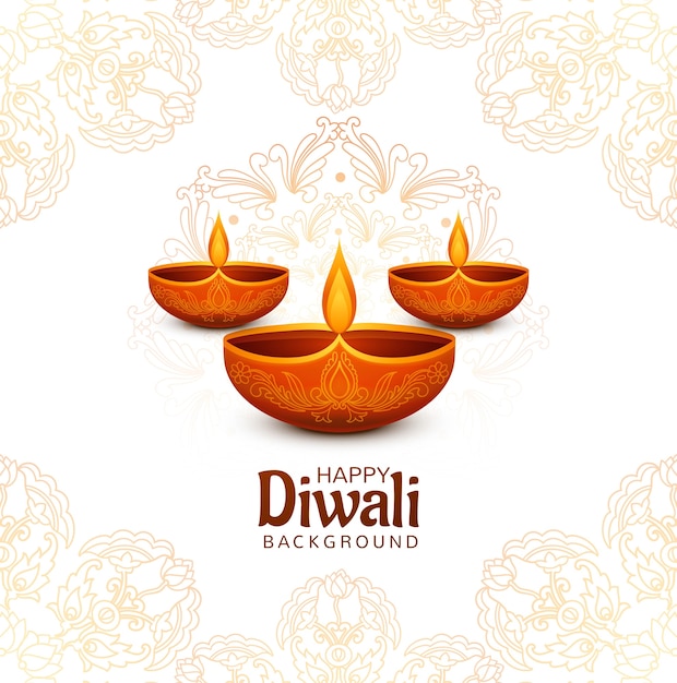 Free Vector artistic religious happy diwali festival card background