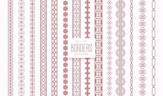 Free vector artistic style set of lace pattern border banner designs