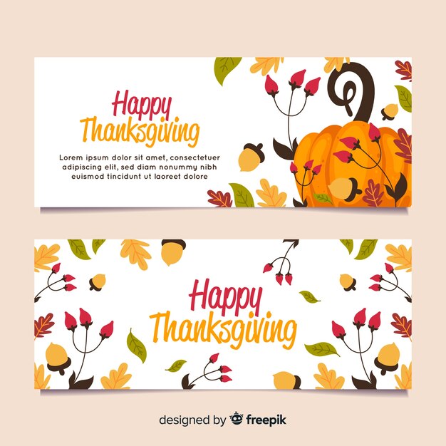 Artistic thanksgiving banners concept