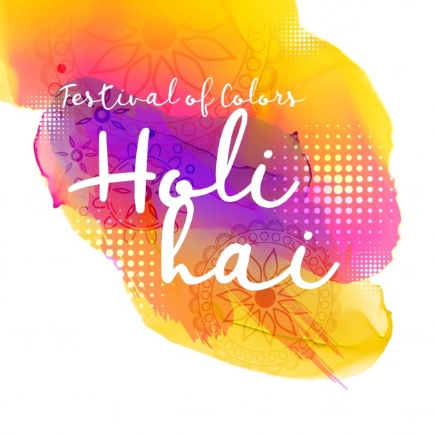 Free vector artistic watercolor stain, holi festival