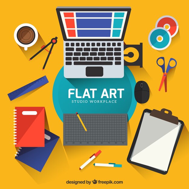 Artwork space in flat design