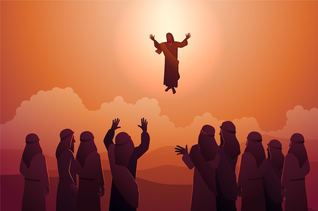 Free Vector ascension day illustration with jesus christ