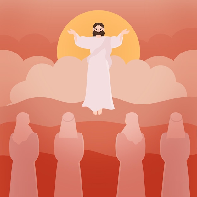 Free Vector ascension holy thursday and followers