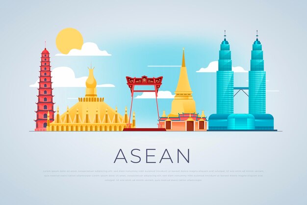 Asean buildings landmarks