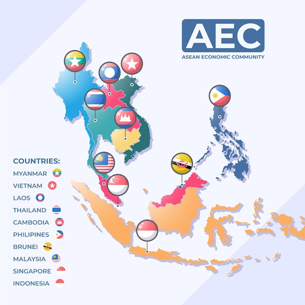 Asean map illustration