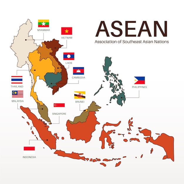 Asean map illustration