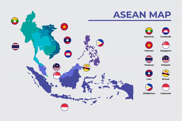 Asean map infographic