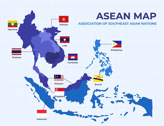 Asean map infographic