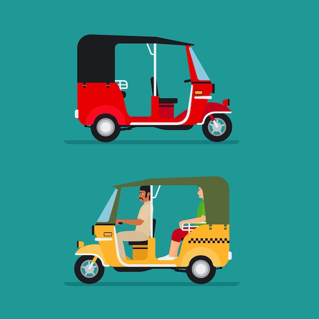 Free Vector asian auto rickshaw or baby taxi transport