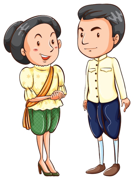 Free Vector asian couple