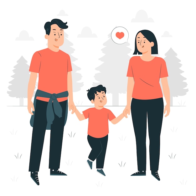 Asian family concept illustration