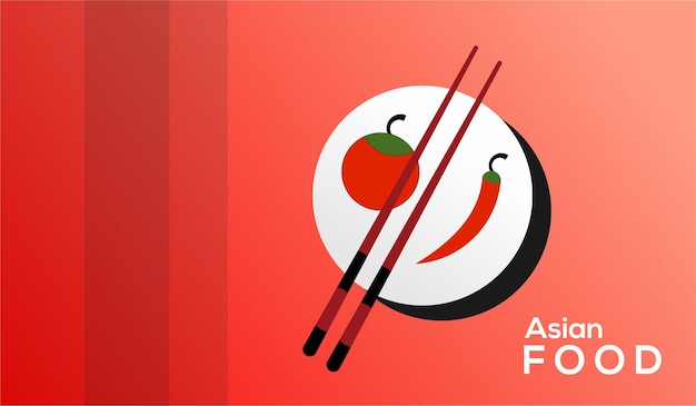 Free vector asian food design background minimalist