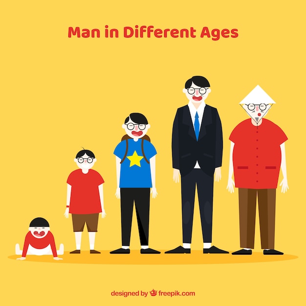 Asian men collection in different ages