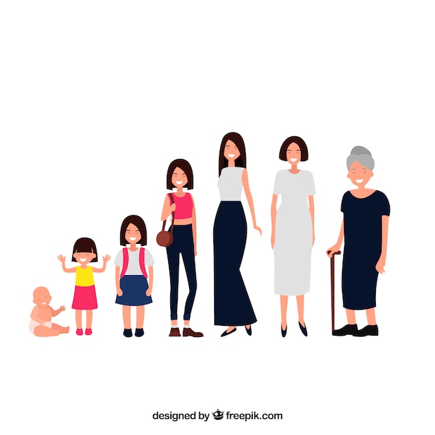 Free Vector asian woman in different ages