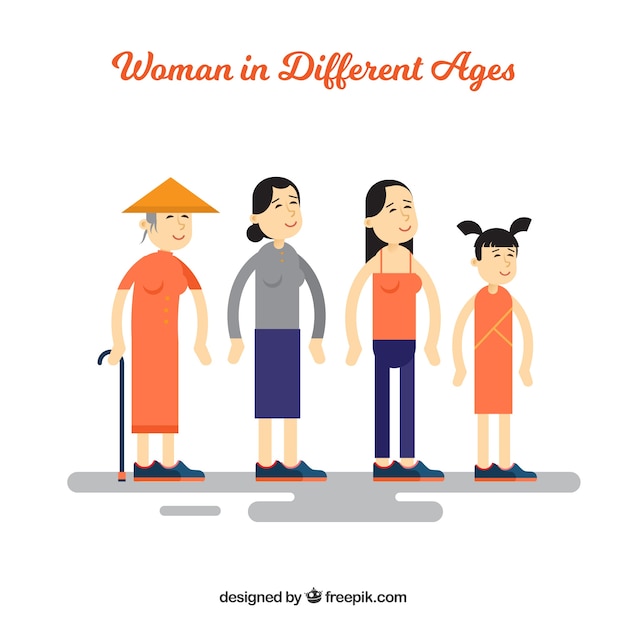 Free Vector asian woman in different ages